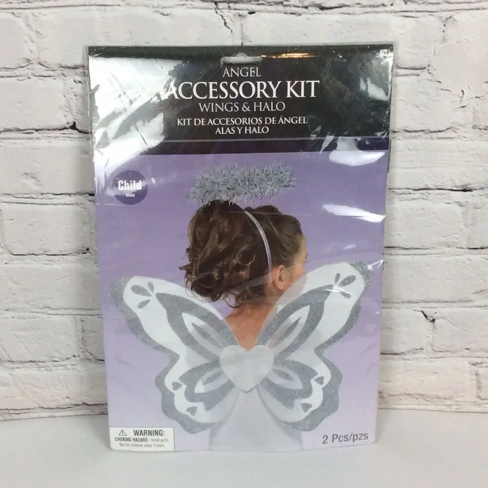 Angel Accessory Kit Child 3+ Wings & Halo 2 Pc Set Costume Cosplay Christmas NIP
